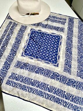 Hippy Ying & yang boho scarf/wrap w shabby chic resort costal Mediterranean vibe